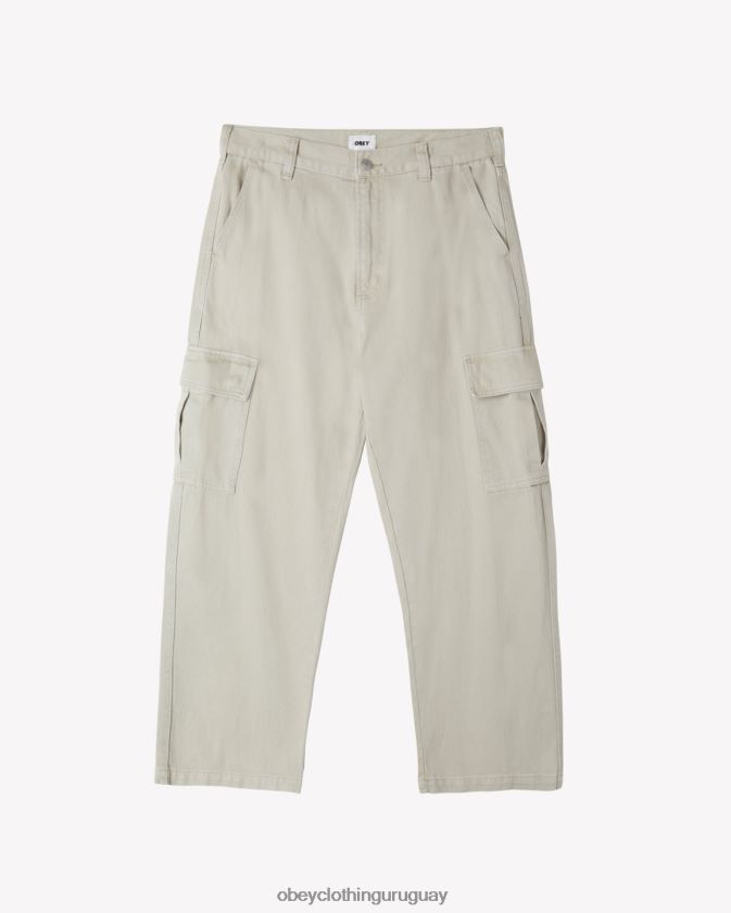 OBEY Gris plateado hombres pantalones cargo de mezclilla bigwig 28XT8J85