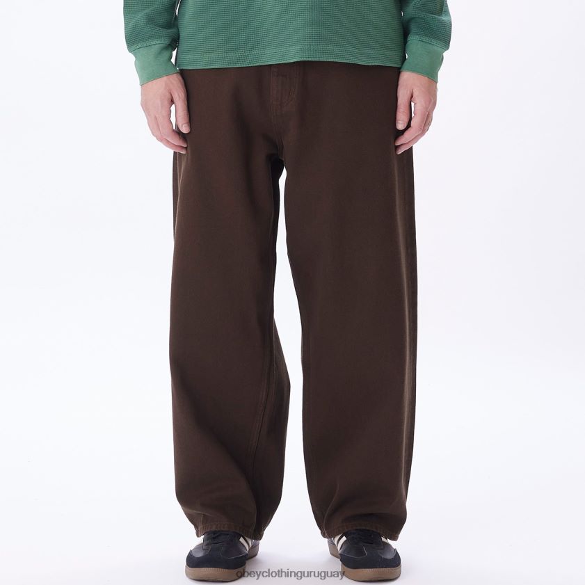 OBEY java marrón hombres jean holgado 28XT8J928