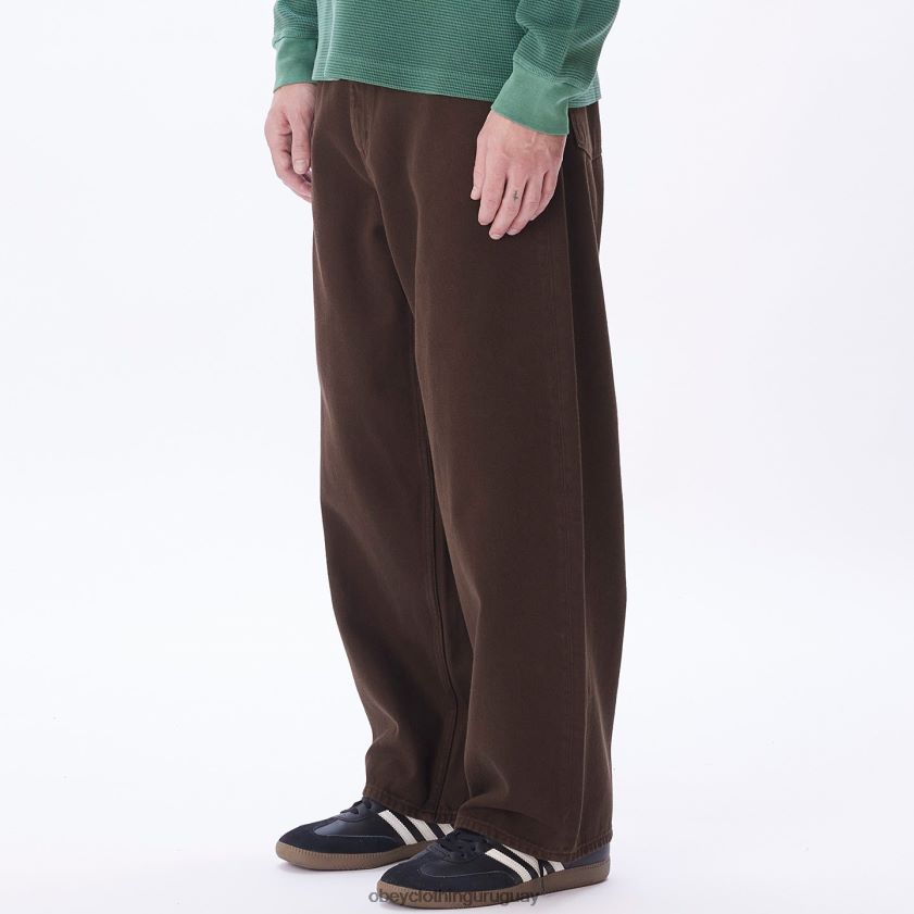 OBEY java marrón hombres jean holgado 28XT8J928