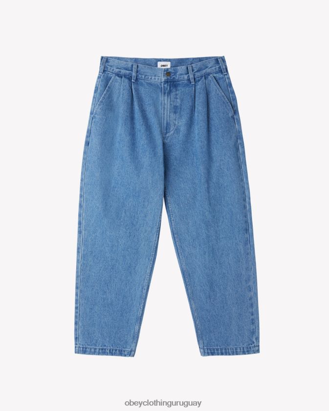 OBEY índigo claro hombres denim plisado fubar 28XT8J75