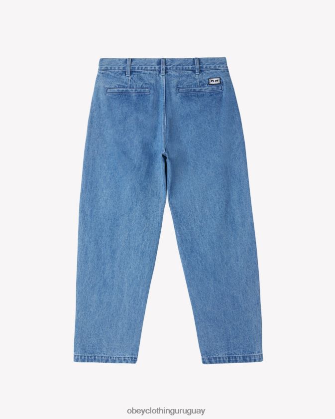 OBEY índigo claro hombres denim plisado fubar 28XT8J75
