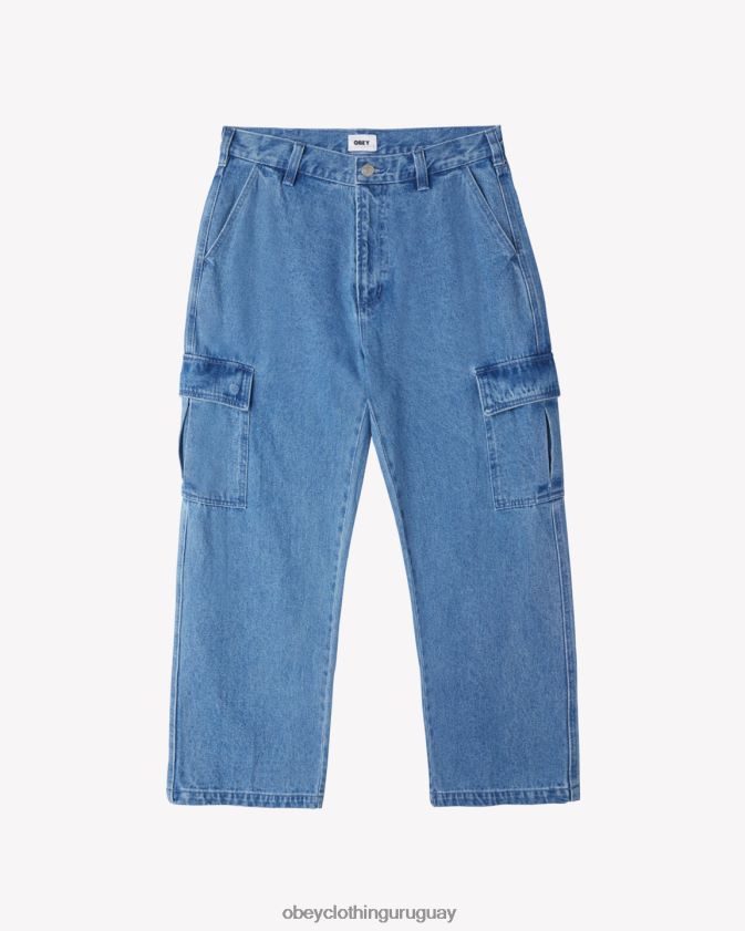 OBEY índigo claro hombres pantalones cargo de mezclilla bigwig 28XT8J84