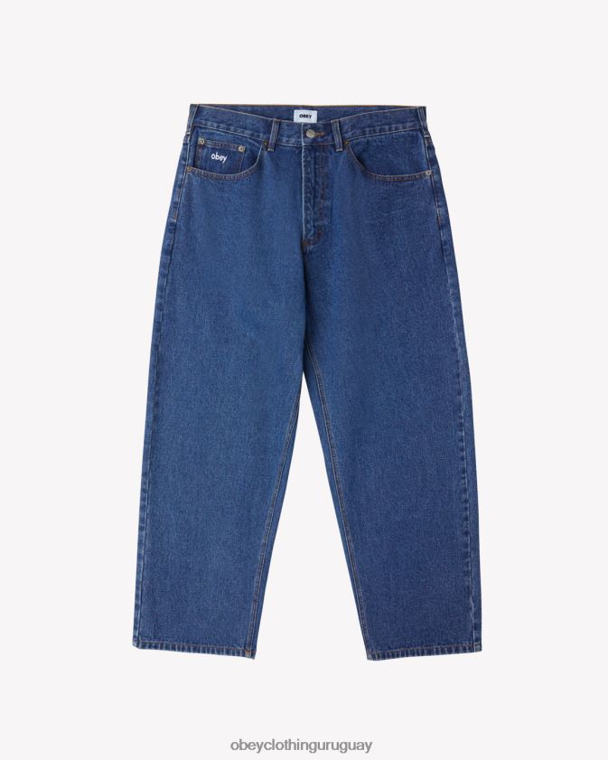 OBEY índigo lavado a la piedra hombres jean holgado 28XT8J80