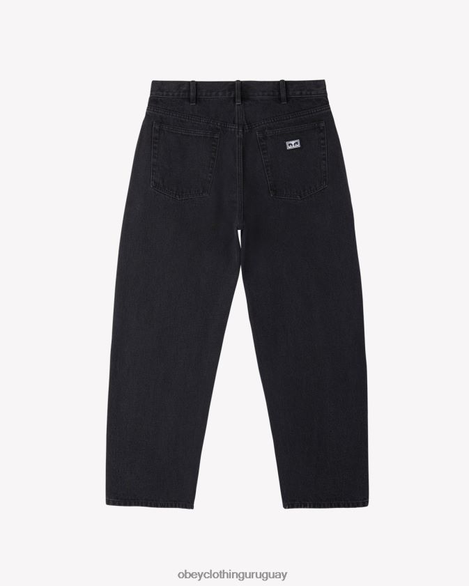 OBEY negro descolorido hombres jean holgado 28XT8J77