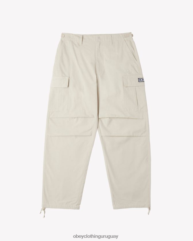 OBEY Gris plateado hombres pantalón cargo antidesgarro 28XT8J58