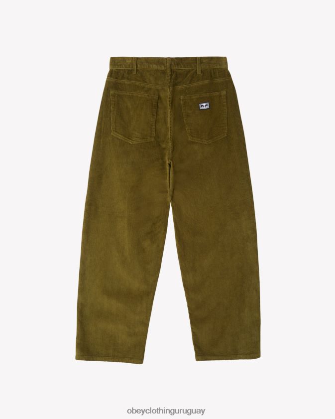 OBEY Musgo Verde hombres pantalones holgados de pana bigwig 28XT8J21