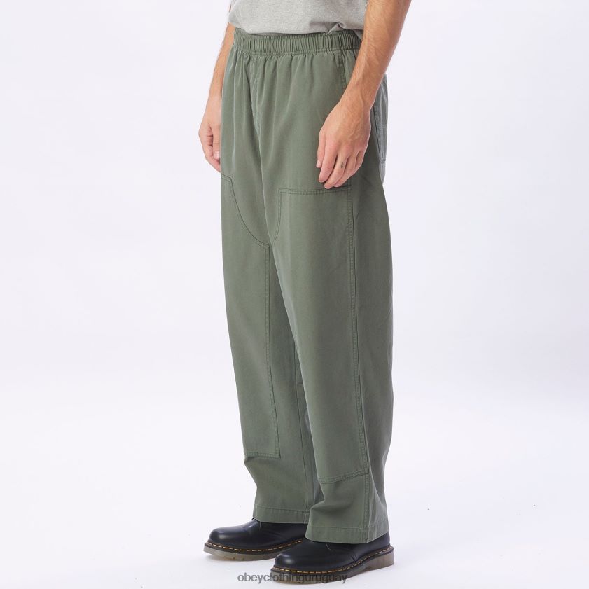 OBEY aceituna ahumada hombres pantalón de lona grande y fácil 28XT8J938