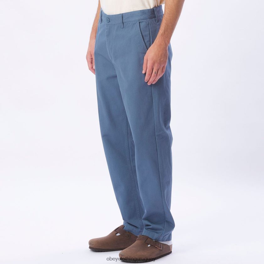 OBEY azul opaco hombres pantalón de sarga hughes 28XT8J963