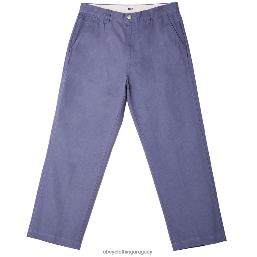 OBEY azul vintage hombres pantalón de carpintero de trabajo duro 28XT8J961