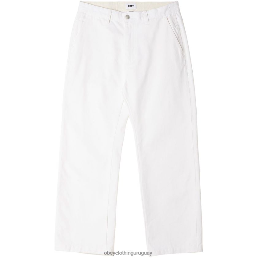 OBEY blanco hombres pantalón de carpintero de trabajo duro 28XT8J960