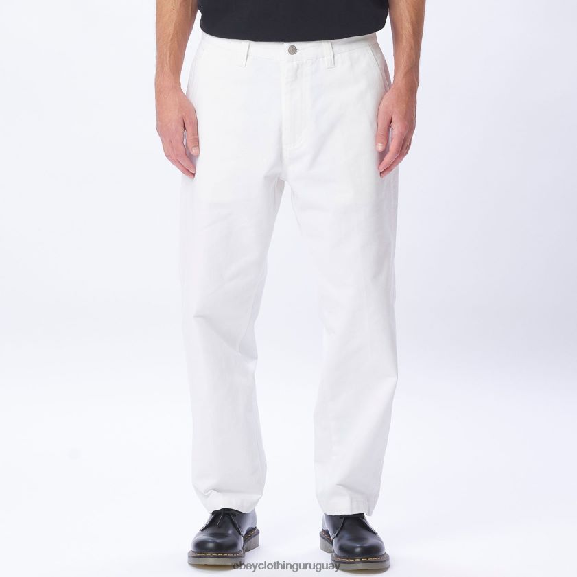 OBEY blanco hombres pantalón de carpintero de trabajo duro 28XT8J960