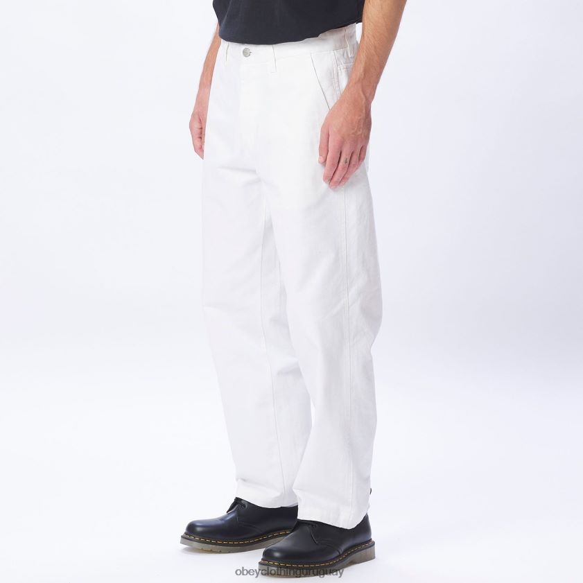 OBEY blanco hombres pantalón de carpintero de trabajo duro 28XT8J960