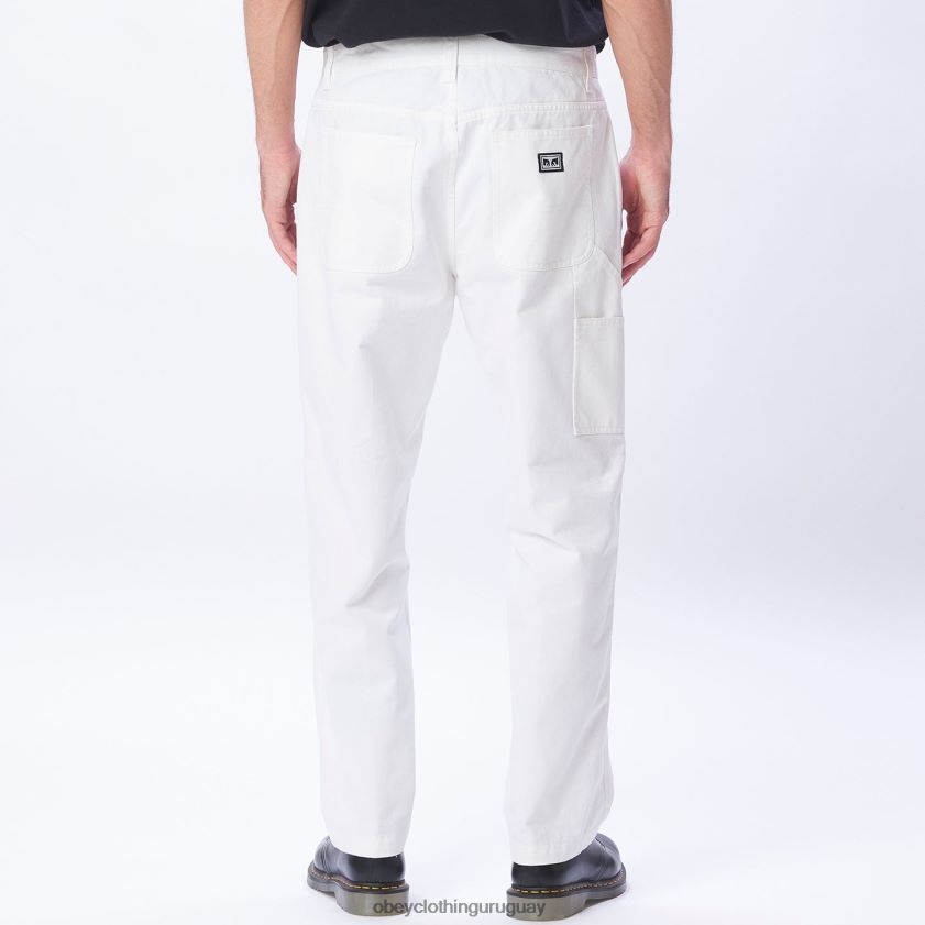 OBEY blanco hombres pantalón de carpintero de trabajo duro 28XT8J960
