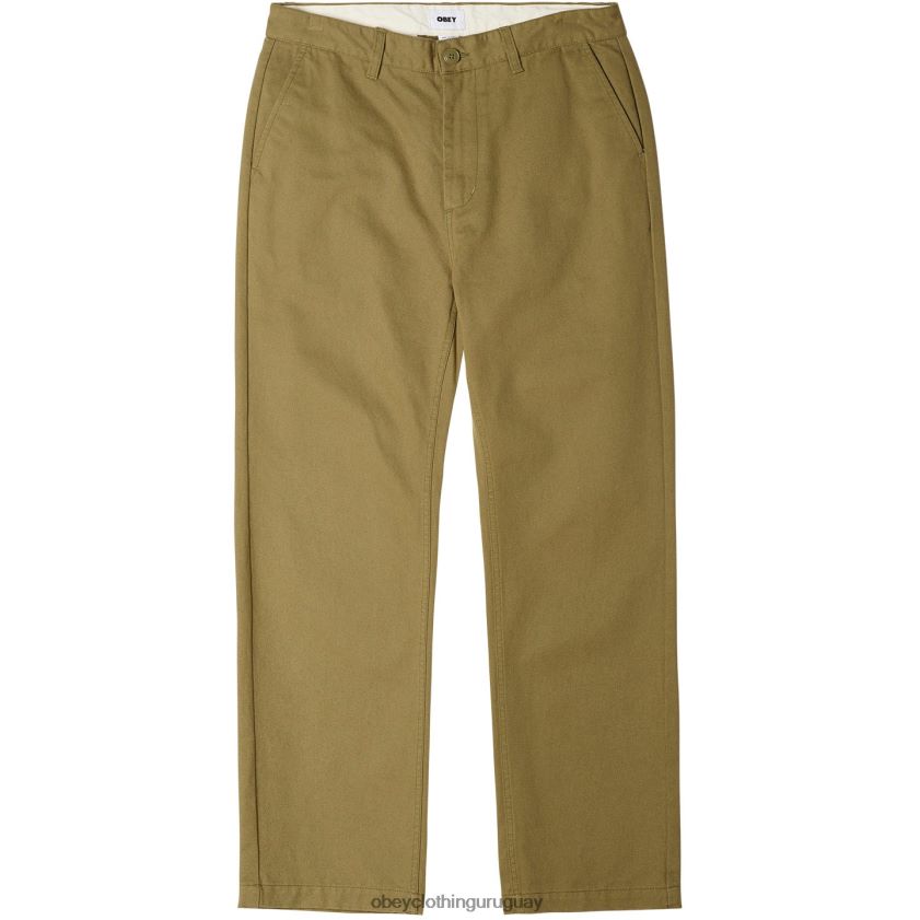OBEY campo verde hombres pantalón de sarga hughes 28XT8J964