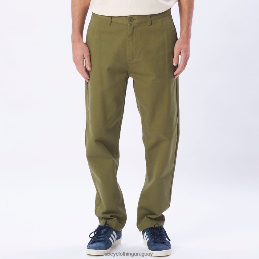 OBEY campo verde hombres pantalón de sarga hughes 28XT8J964