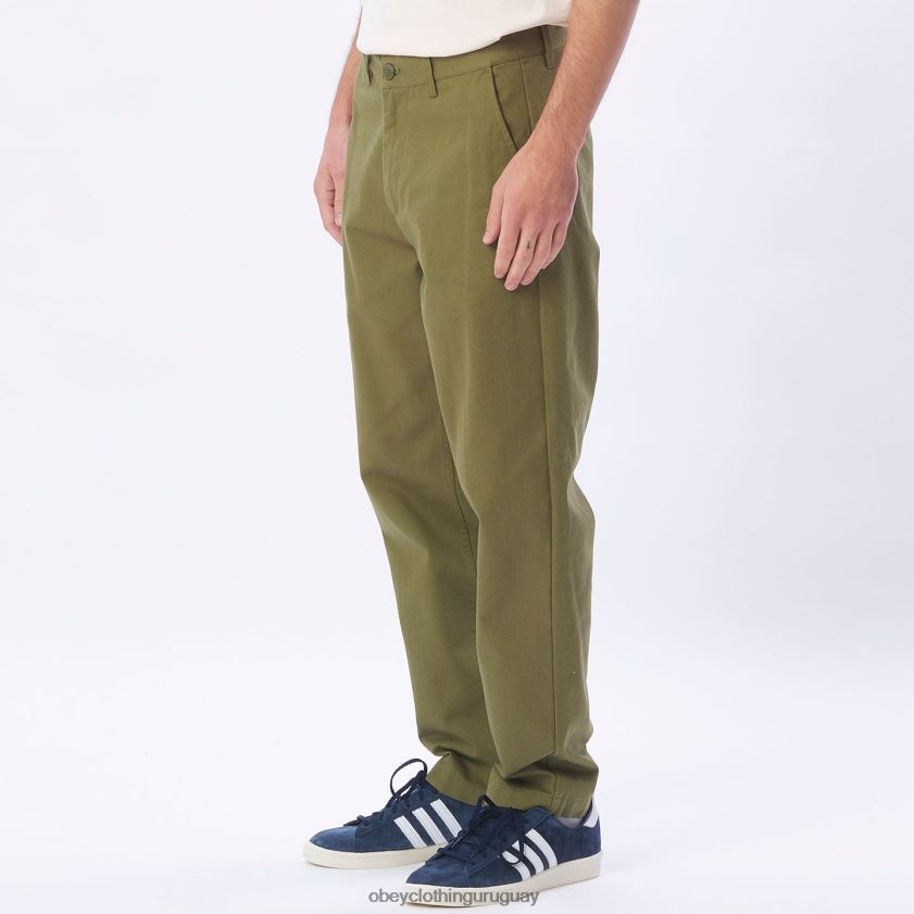 OBEY campo verde hombres pantalón de sarga hughes 28XT8J964