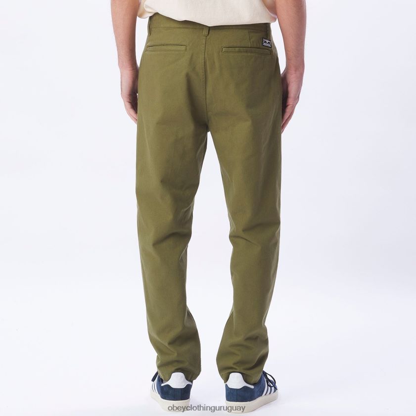 OBEY campo verde hombres pantalón de sarga hughes 28XT8J964