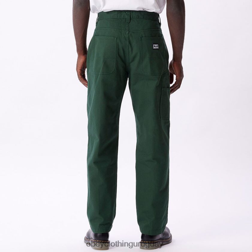 OBEY cedro oscuro hombres pantalón de carpintero de trabajo duro 28XT8J958
