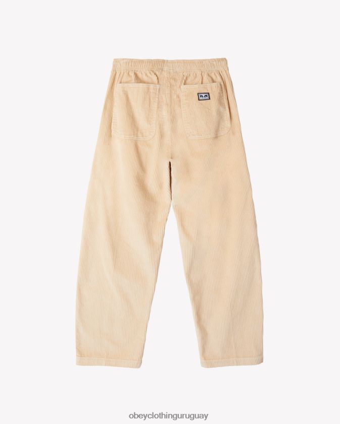 OBEY crema irlandesa hombres pantalón de pana fácil 28XT8J8