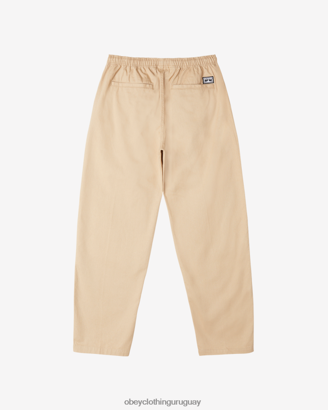 OBEY crema irlandesa hombres pantalón de sarga fácil 28XT8J968