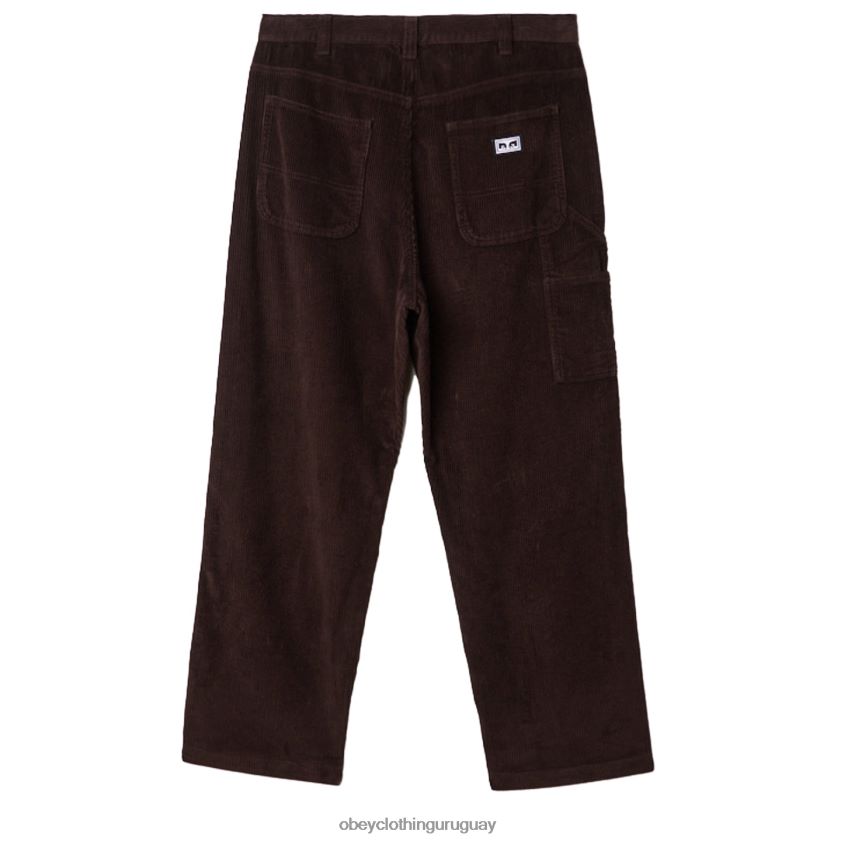 OBEY java marrón hombres pantalón de pana big timer 28XT8J922