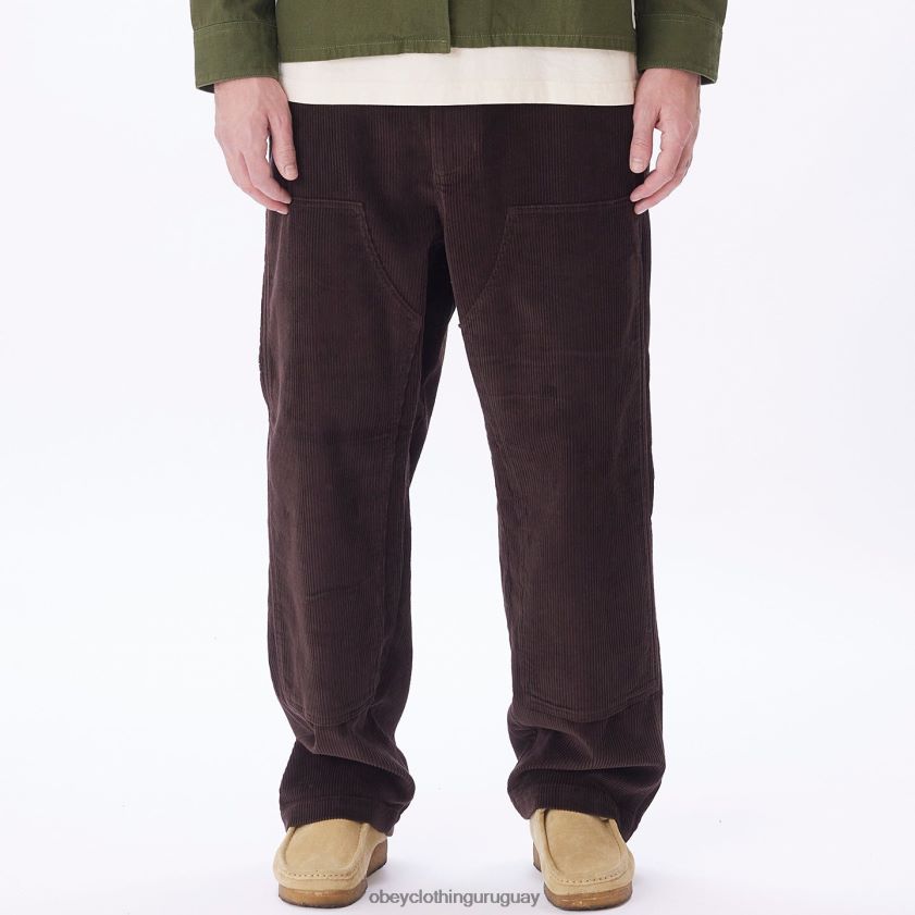 OBEY java marrón hombres pantalón de pana big timer 28XT8J922