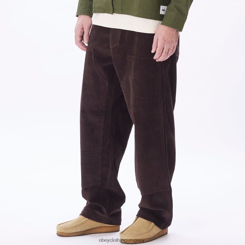 OBEY java marrón hombres pantalón de pana big timer 28XT8J922