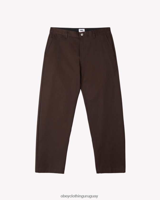 OBEY java marrón hombres pantalón de trabajo duro 28XT8J44