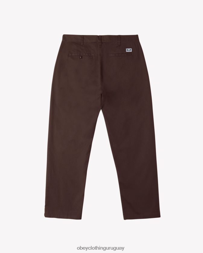 OBEY java marrón hombres pantalón de trabajo duro 28XT8J44