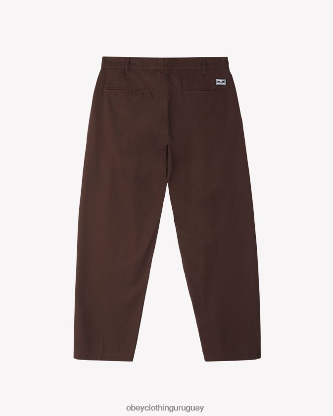OBEY java marrón hombres pantalón plisado fubar 28XT8J13