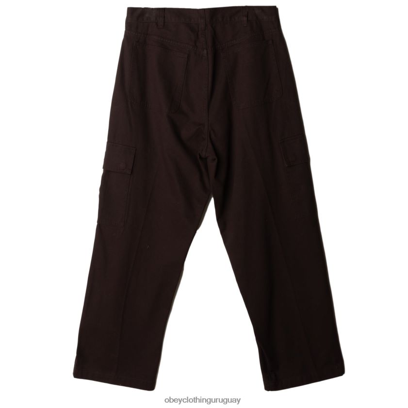 OBEY java marrón hombres pantalones cargo bigwig baggy de sarga 28XT8J934
