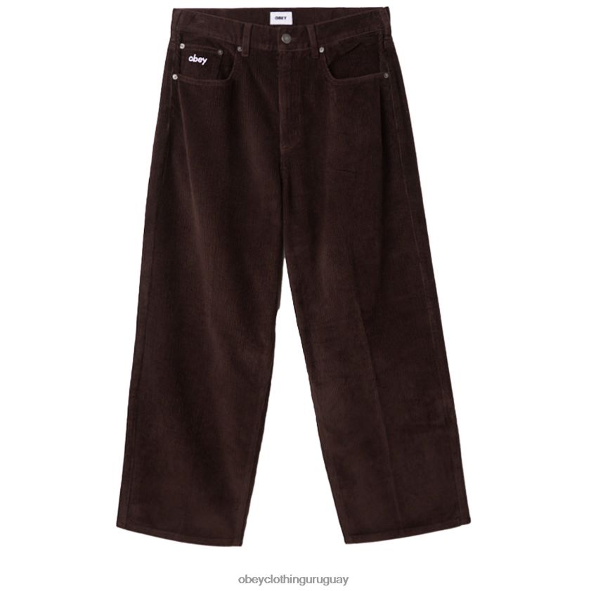 OBEY java marrón hombres pantalones holgados de pana bigwig 28XT8J936