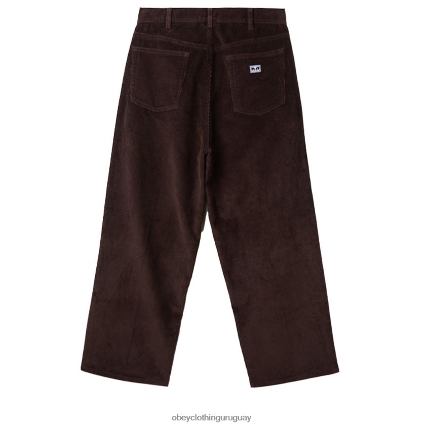 OBEY java marrón hombres pantalones holgados de pana bigwig 28XT8J936
