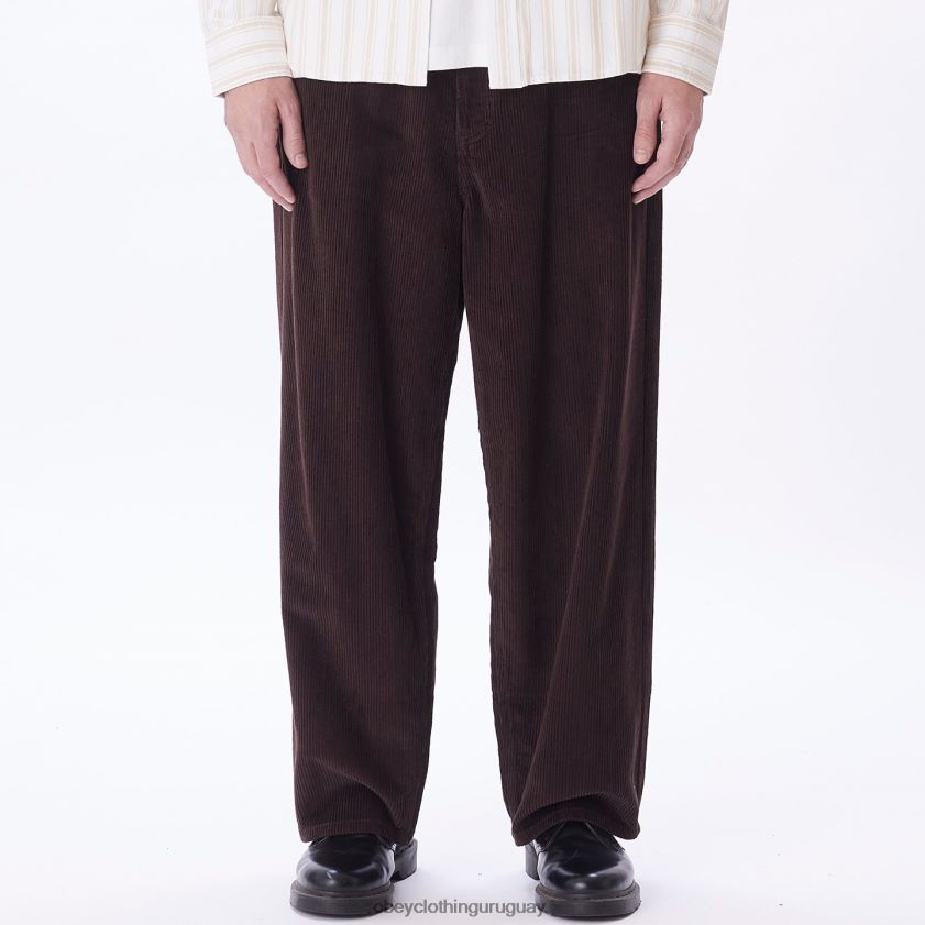 OBEY java marrón hombres pantalones holgados de pana bigwig 28XT8J936