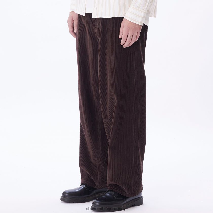 OBEY java marrón hombres pantalones holgados de pana bigwig 28XT8J936