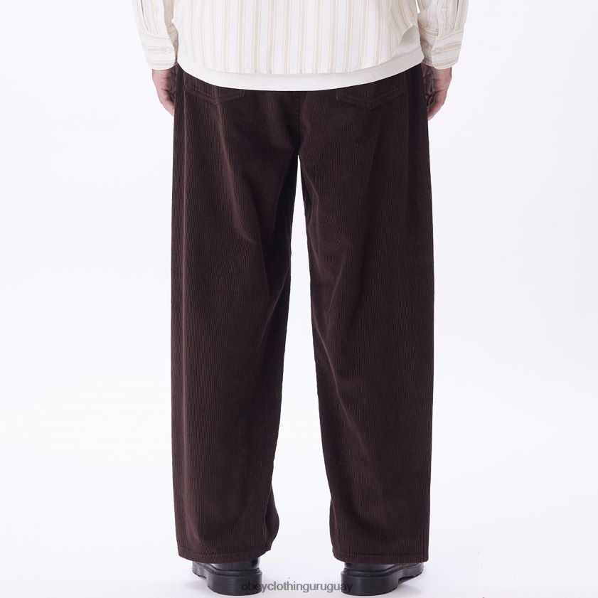 OBEY java marrón hombres pantalones holgados de pana bigwig 28XT8J936