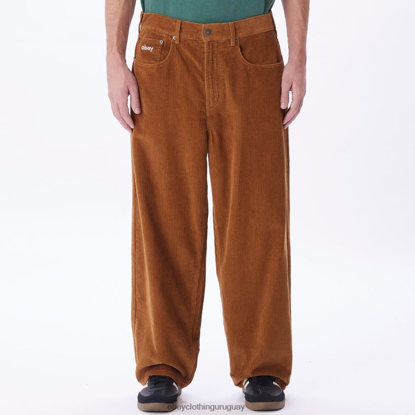 OBEY madera de catechu hombres pantalones holgados de pana bigwig 28XT8J935