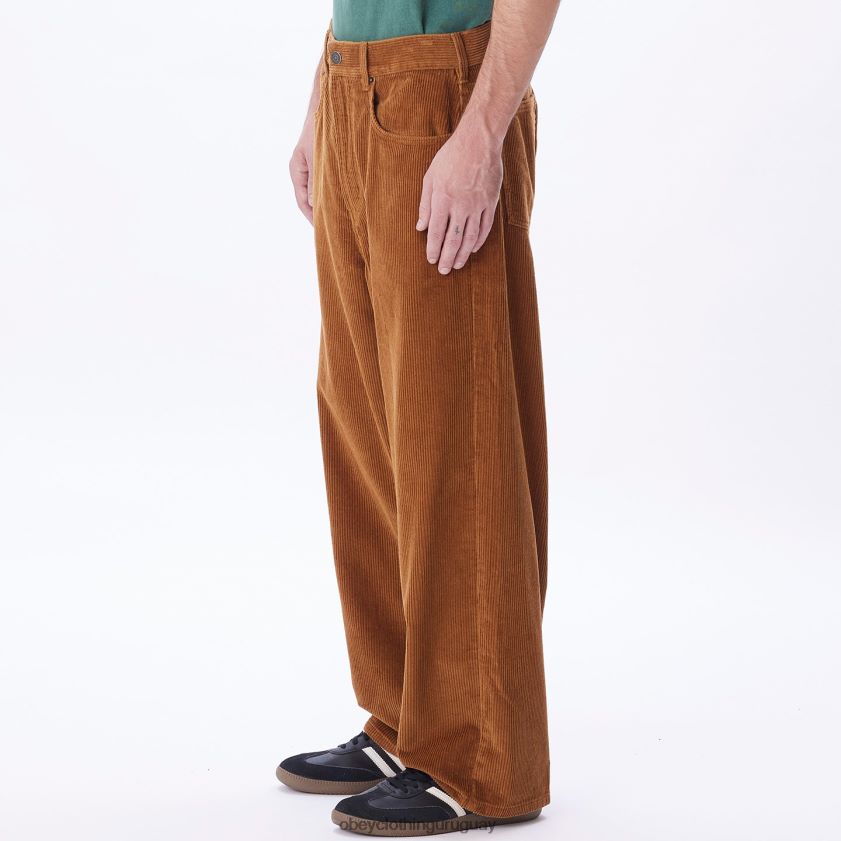 OBEY madera de catechu hombres pantalones holgados de pana bigwig 28XT8J935