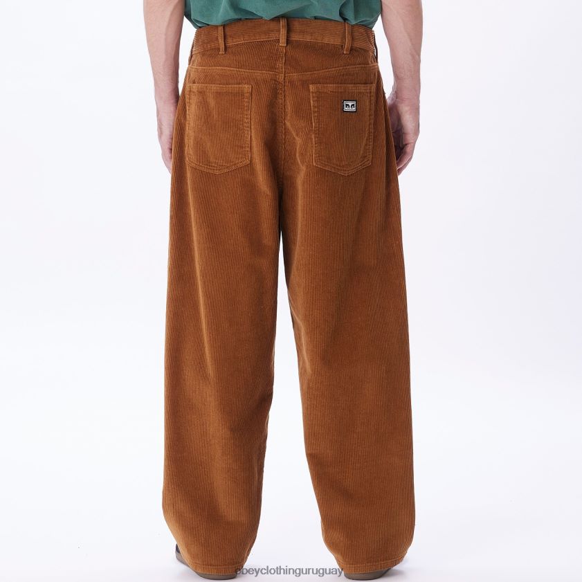 OBEY madera de catechu hombres pantalones holgados de pana bigwig 28XT8J935