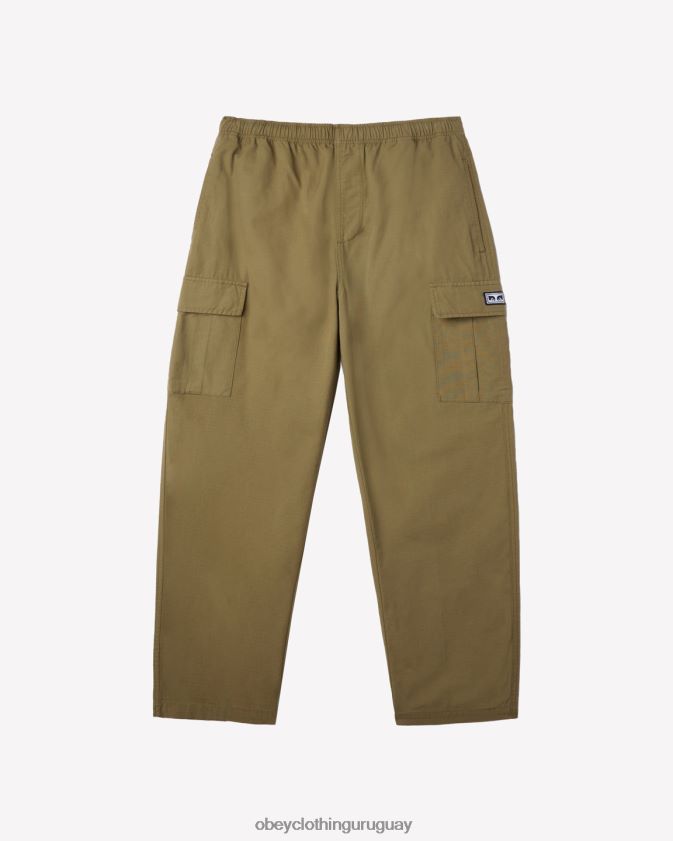 OBEY marron oscuro hombres pantalón cargo fácil ripstop 28XT8J11