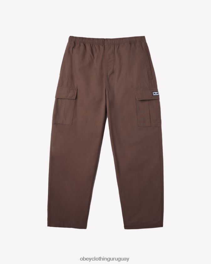 OBEY marron oscuro hombres pantalón cargo fácil ripstop 28XT8J11