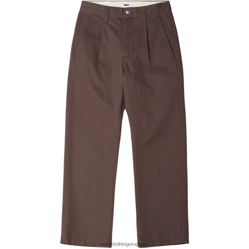 OBEY marron oscuro hombres pantalón inmobiliario 28XT8J944