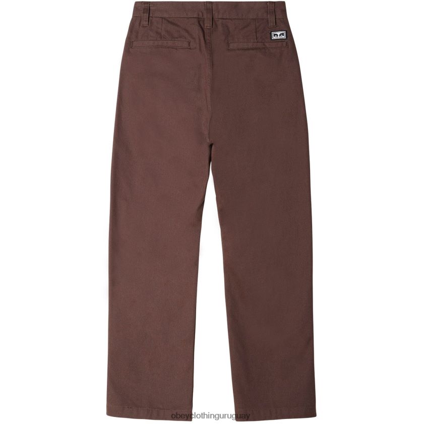 OBEY marron oscuro hombres pantalón inmobiliario 28XT8J944
