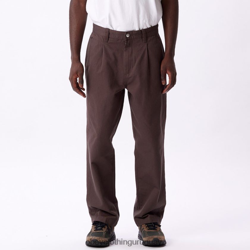 OBEY marron oscuro hombres pantalón inmobiliario 28XT8J944