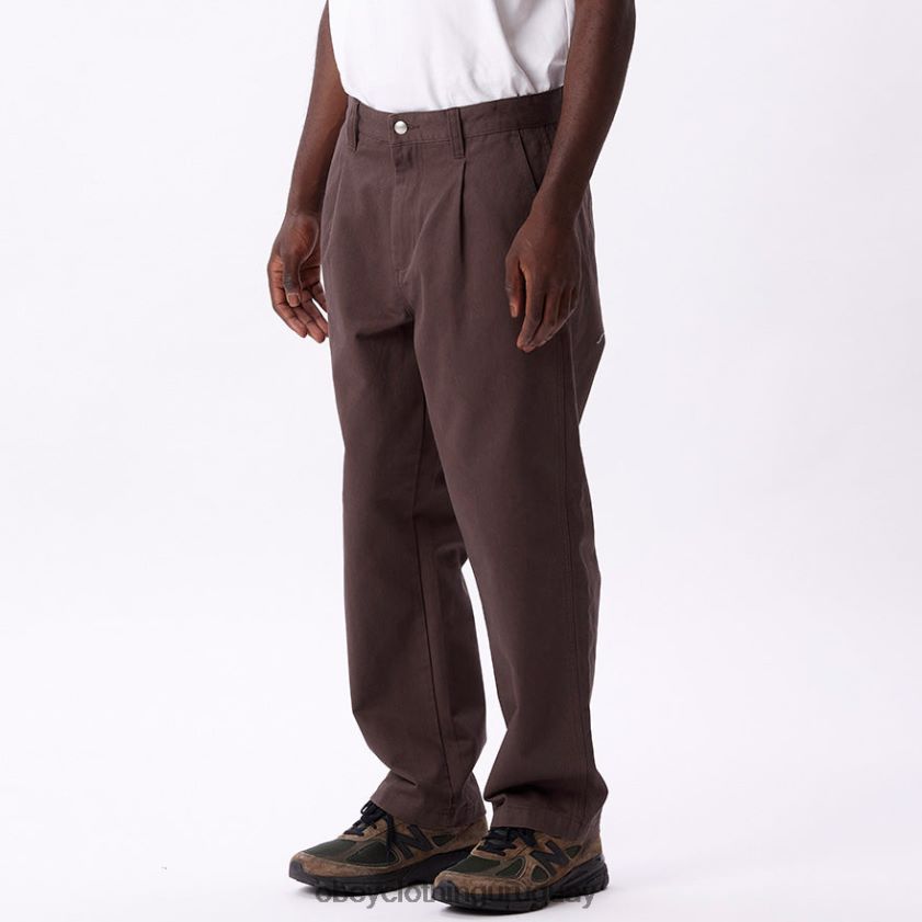 OBEY marron oscuro hombres pantalón inmobiliario 28XT8J944