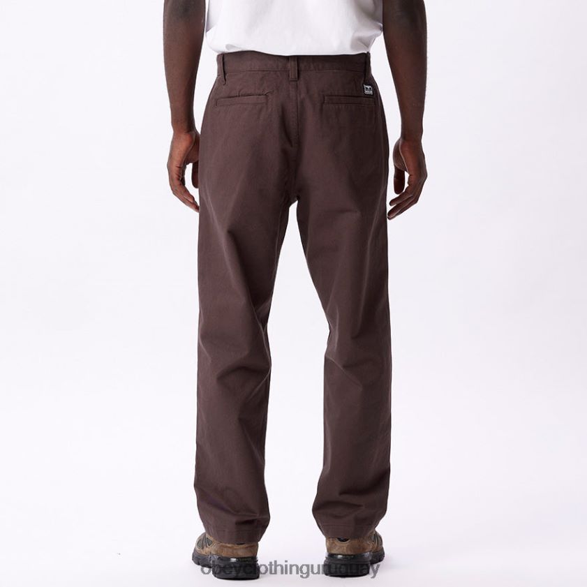 OBEY marron oscuro hombres pantalón inmobiliario 28XT8J944