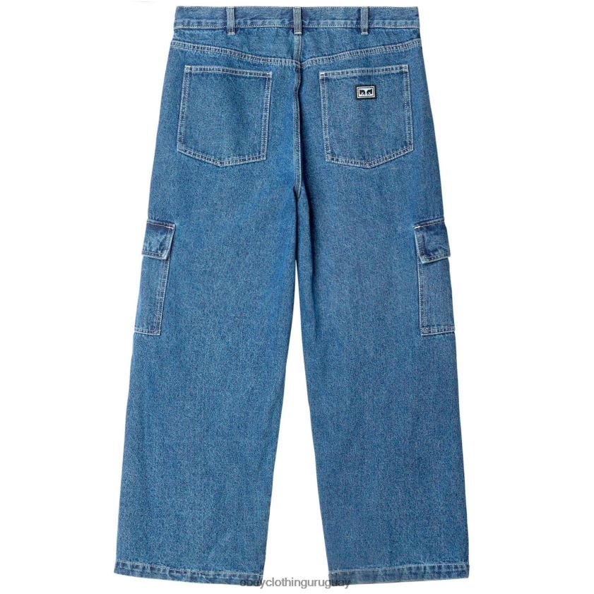 OBEY índigo claro hombres pantalón de mezclilla cargo peluca grande 28XT8J917