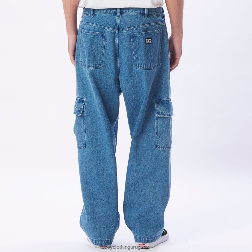 OBEY índigo claro hombres pantalón de mezclilla cargo peluca grande 28XT8J917