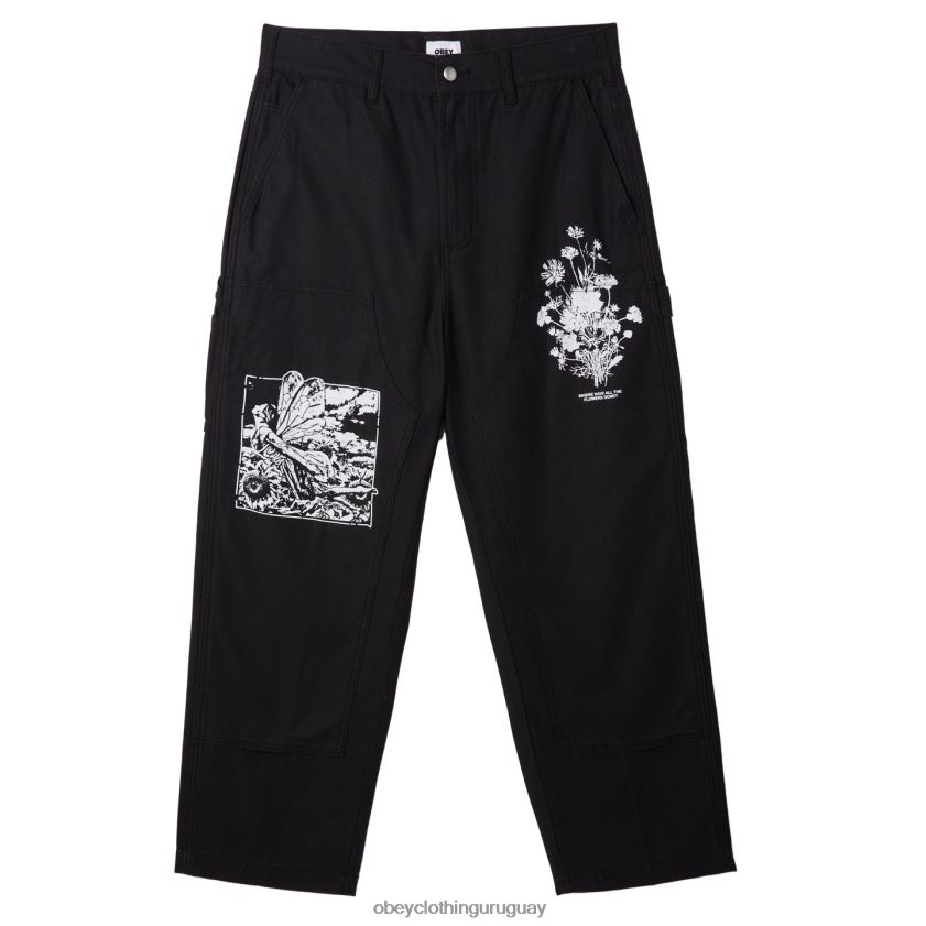 OBEY negro digital hombres carpintero estampado sarga big timer 28XT8J919
