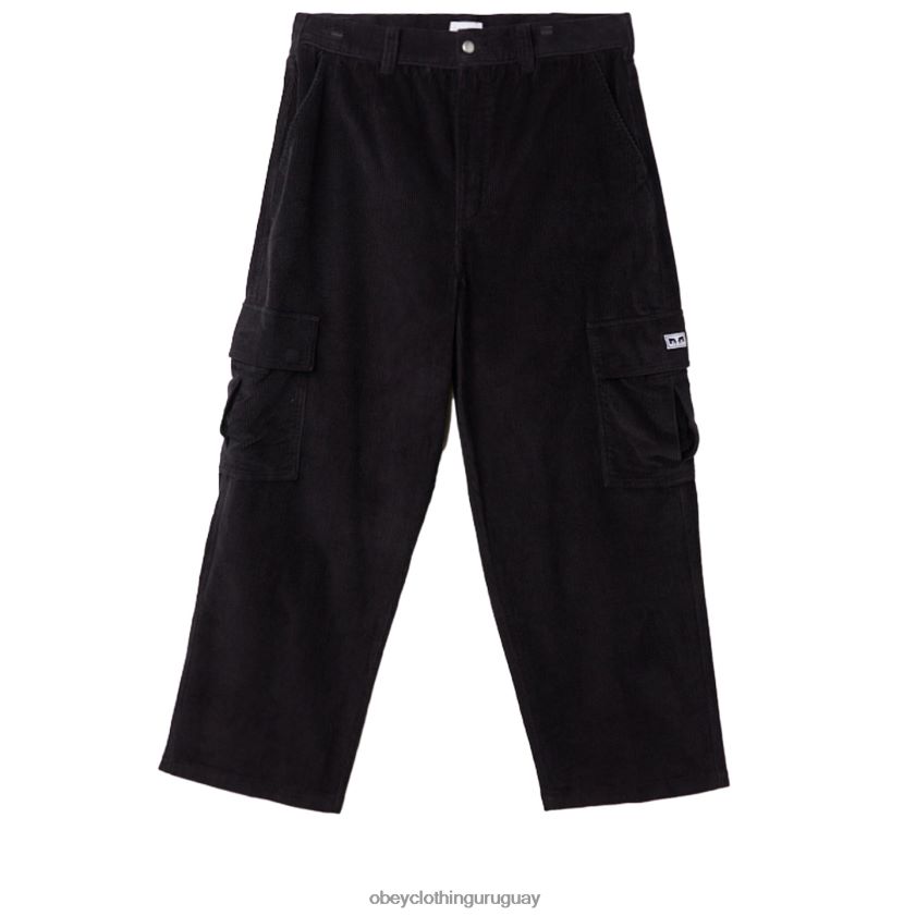 OBEY negro digital hombres pantalones cargo bigwig baggy de pana 28XT8J913